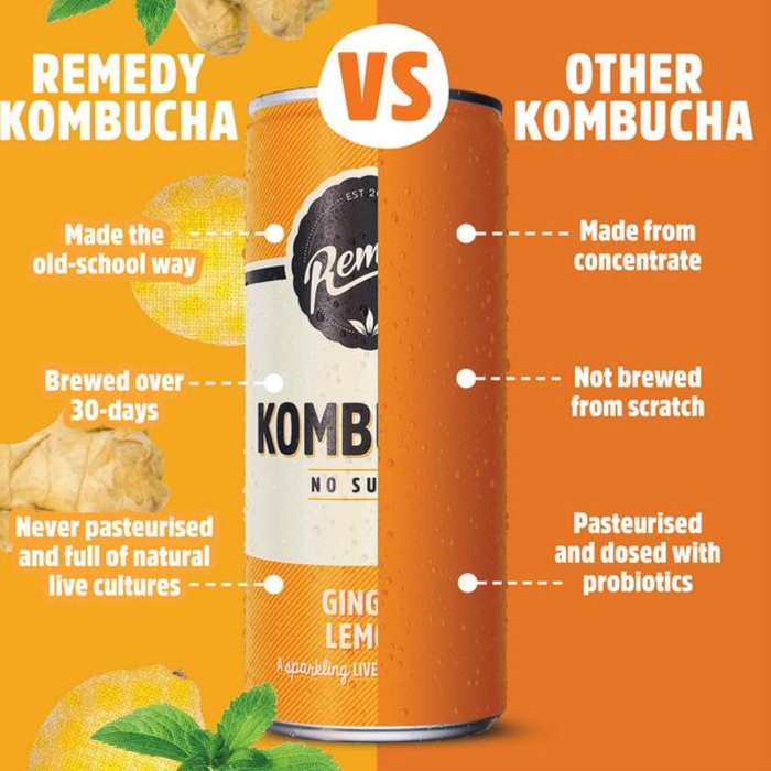 Remedy Kombucha Ginger Lemon Multi pack 4x330ml