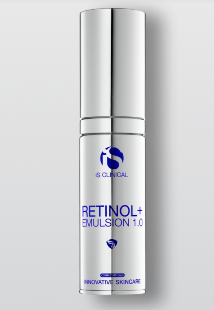 iS Clinical Retinol+ Emulsion 1.0 advanced retinol treatment to improve fine lines, wrinkles, skin texture, and overall skin tone at The Skyn Distillery in Wayzata Minnesota