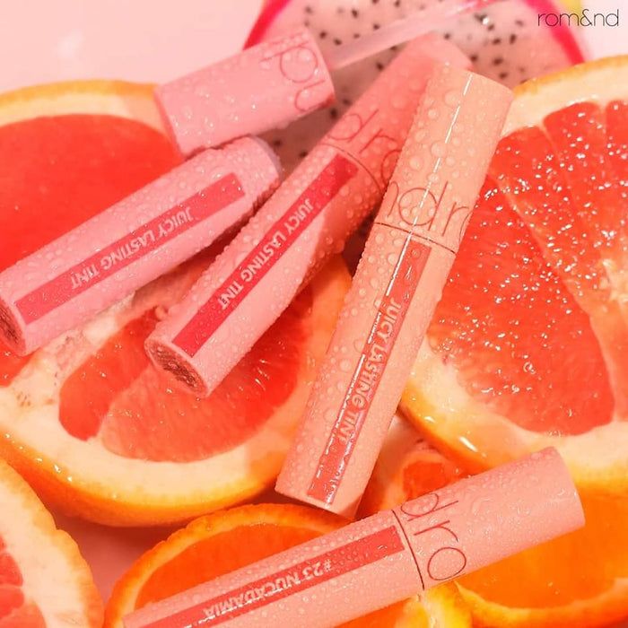 rom&nd Juicy Lasting Tint: Bare Juicy SS21 asian authentic genuine original korean skincare montreal toronto canada thekshop thekshop.ca natural organic vegan cruelty-free cosmetics kbeauty vancouver free shipping makeup lip tint romand kbeauty