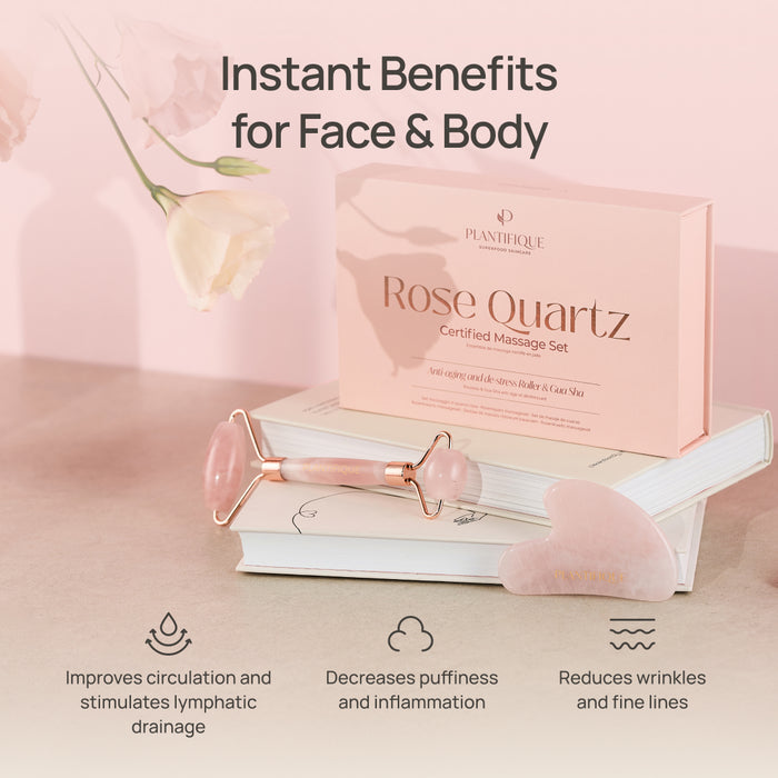 Rose Quartz Roller & Gua Sha Set - Plantifique