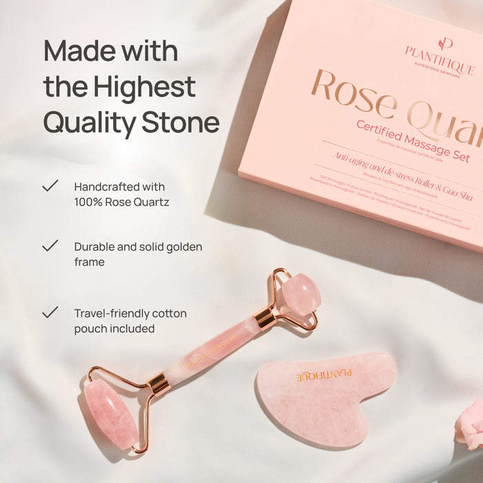 Rose Quartz Roller & Gua Sha Set - Plantifique