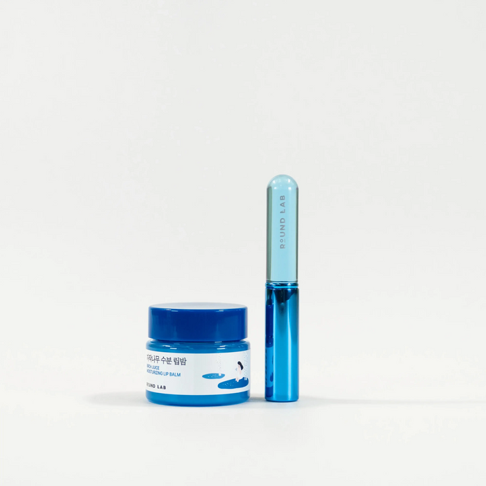 Round Lab Birch Juice Moisturizing Lip Balm 20g + Brush Set