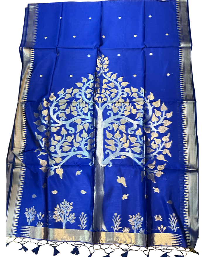 Royal Blue - Handloom Saree with Blouse Piece - UK stock - 24hr Dispatch - RT-BT006 07KJ26