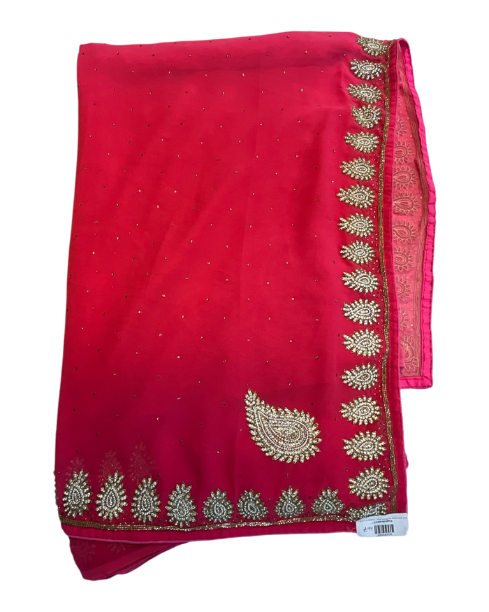 Sale - Coral Pink - Fancy Saree with Blouse Piece - SEP5724 04RR17