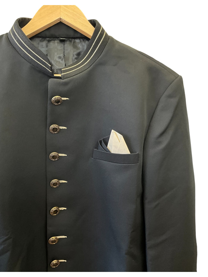 SALE! Black - Mens BandhGala / Prince / Chinese Collar Open Jacket - Fantastic Fit -  PC2610