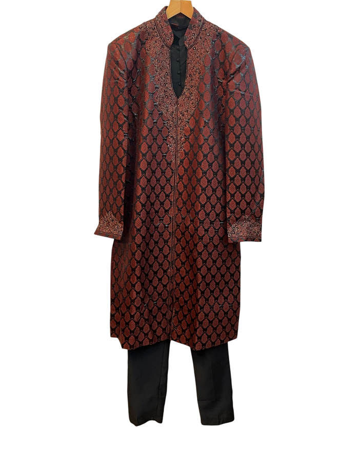SALE ! Black / Maroon - Mens Sherwani / Indo-Western - Fantastic Value - SW9207 03RC10