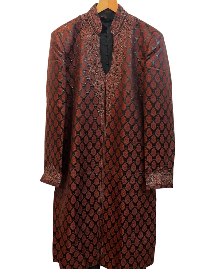 SALE ! Black / Maroon - Mens Sherwani / Indo-Western - Fantastic Value - SW9207 03RC10