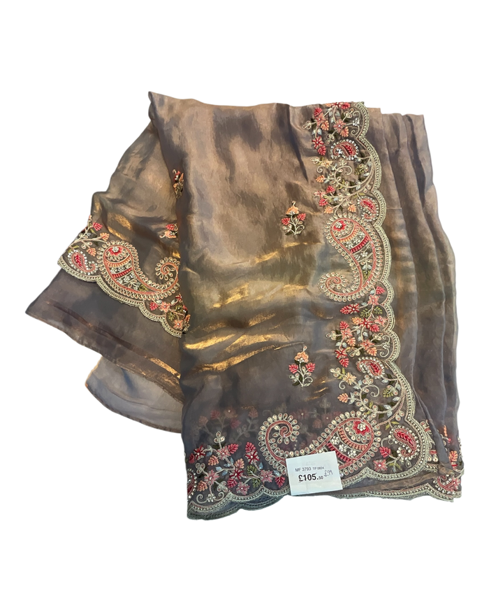 Sale! Lilac - Pastel Silky Saree with Blouse Piece - MF3793  TP 0824