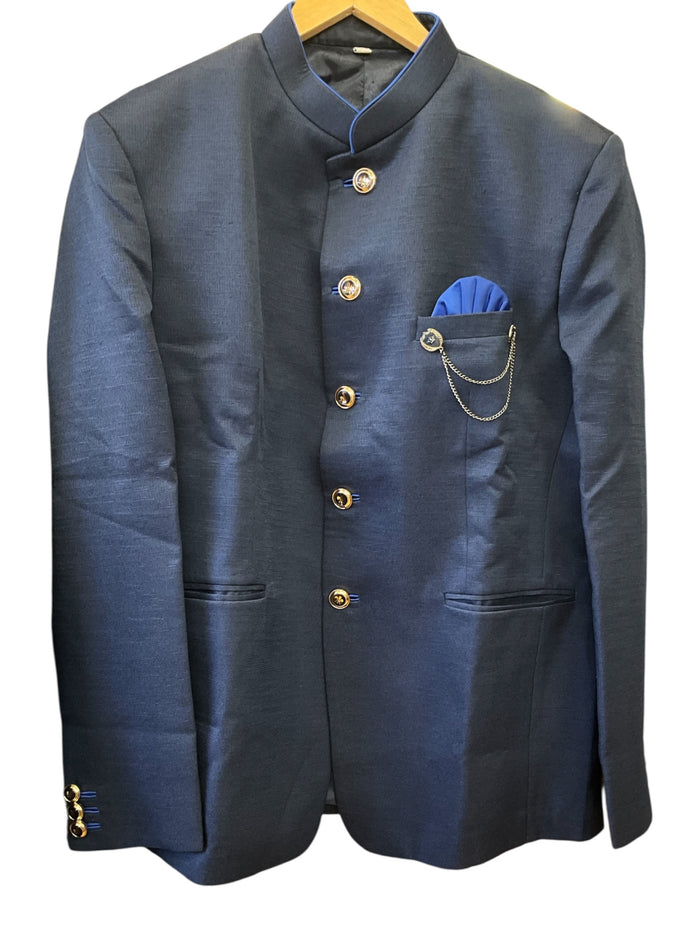 SALE! Navy Blue - Mens BandhGala / Prince / Chinese Collar Open Jacket - Fantastic Fit -  PC2612