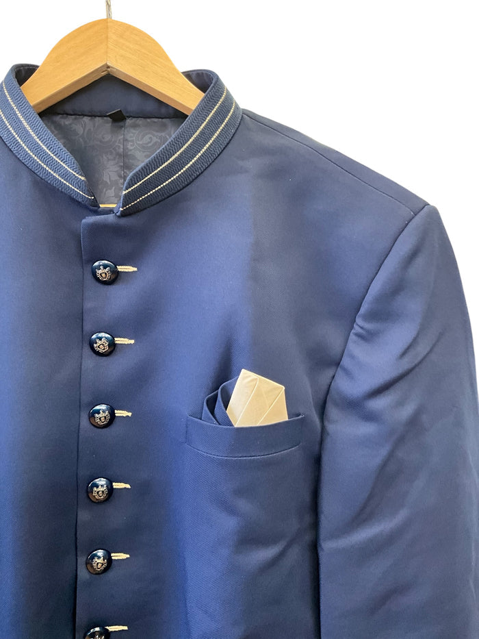 SALE! Navy Blue - Mens BandhGala / Prince / Chinese Collar Open Jacket - Fantastic Fit -  PC2611