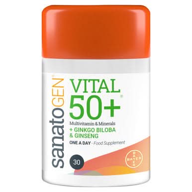 Sanatogen Vital 50+ Multivitamins + Gingko Biloba & Ginseng 30 Tablets