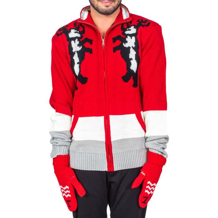 Santa Clause Movie Sweater, Hat, Mittens Deluxe Set Costume Cosplay