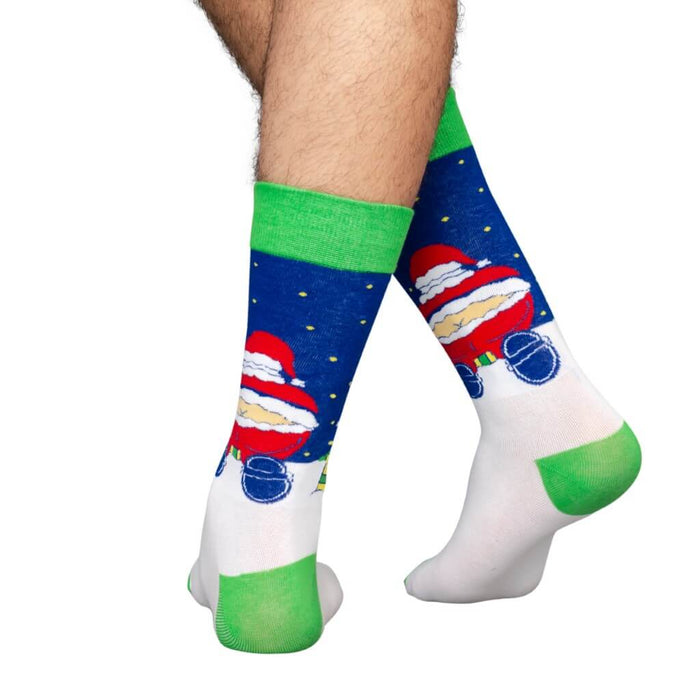 Santas butt crack ugly Christmas socks