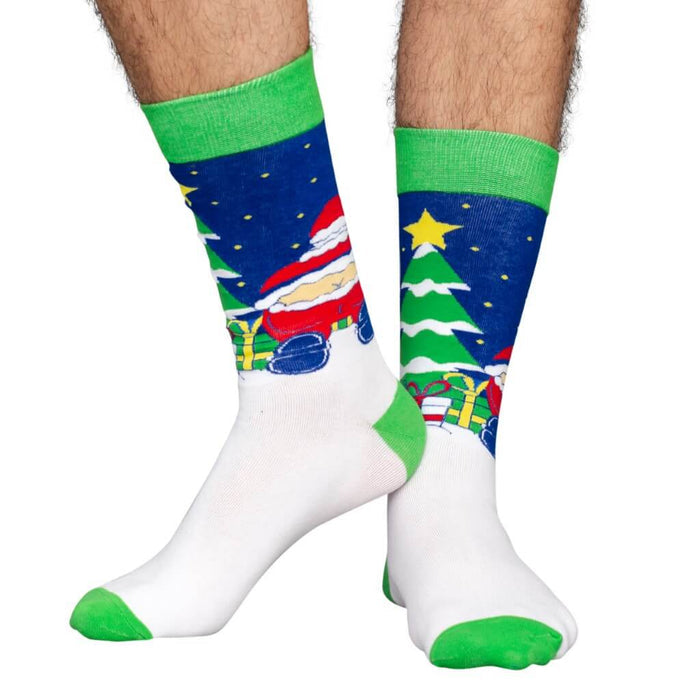 Santas butt crack ugly Christmas socks