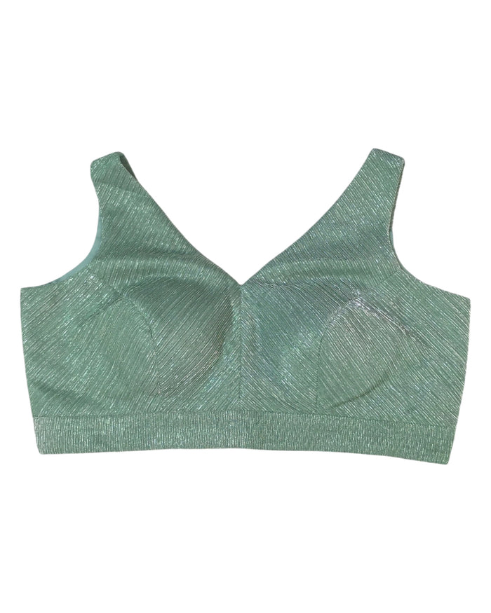 Sea Green - Well Cut Saree blouse with cups,  Sleeveless - 38" - UK Stock - Quick Delivery - RNK - R957-KK
