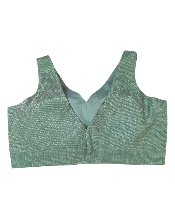 Sea Green - Well Cut Saree blouse with cups,  Sleeveless - 38" - UK Stock - Quick Delivery - RNK - R957-KK