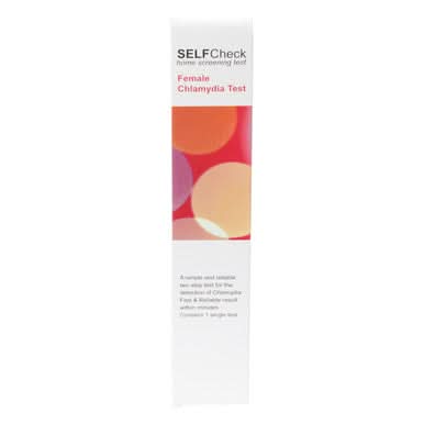 SELFCheck female fertility test pack on a white background