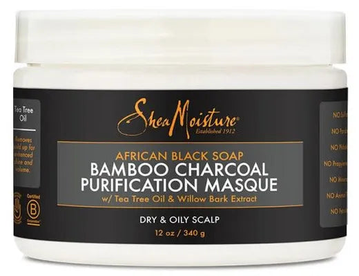 Shea Moisture African Black Soap Bamboo Charcoal Purification Masque 340g