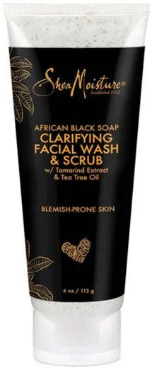 Shea Moisture African Black Soap Clarifying Facial Wash & Scrub 113g