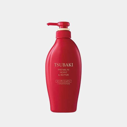 Shiseido Tsubaki Moist & Repair Conditioner a Japanese hair treatment formulated with camellia seed oil, soybean seed extract and squalane to restore shine and bounciness to dry or damaged hair. Comes in a floral scent.