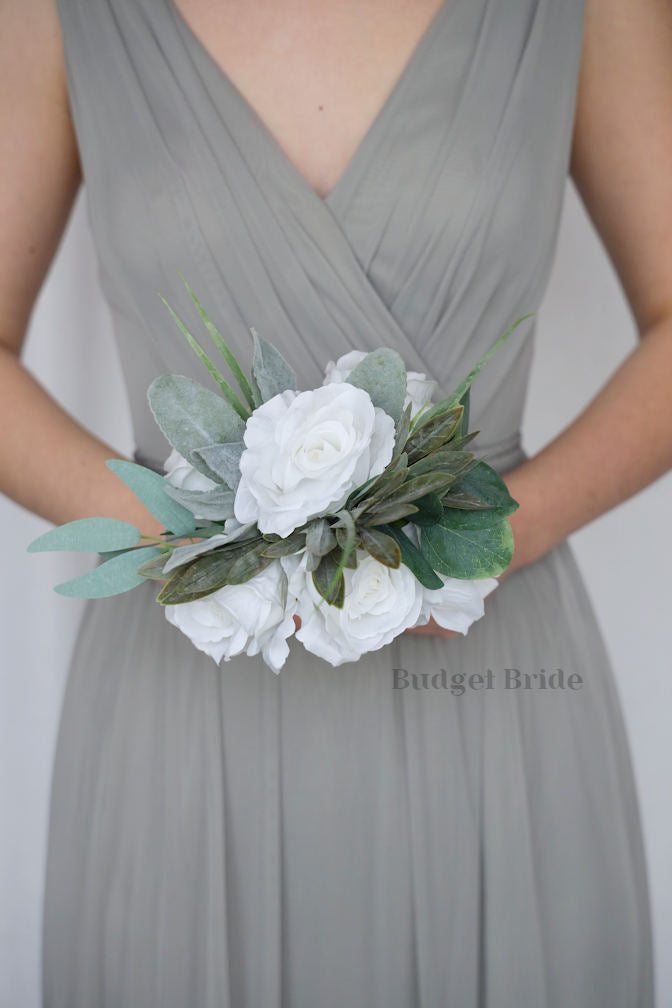 Silk Wedding Bouquet in all White - $65.00 | Jeremiah Collection