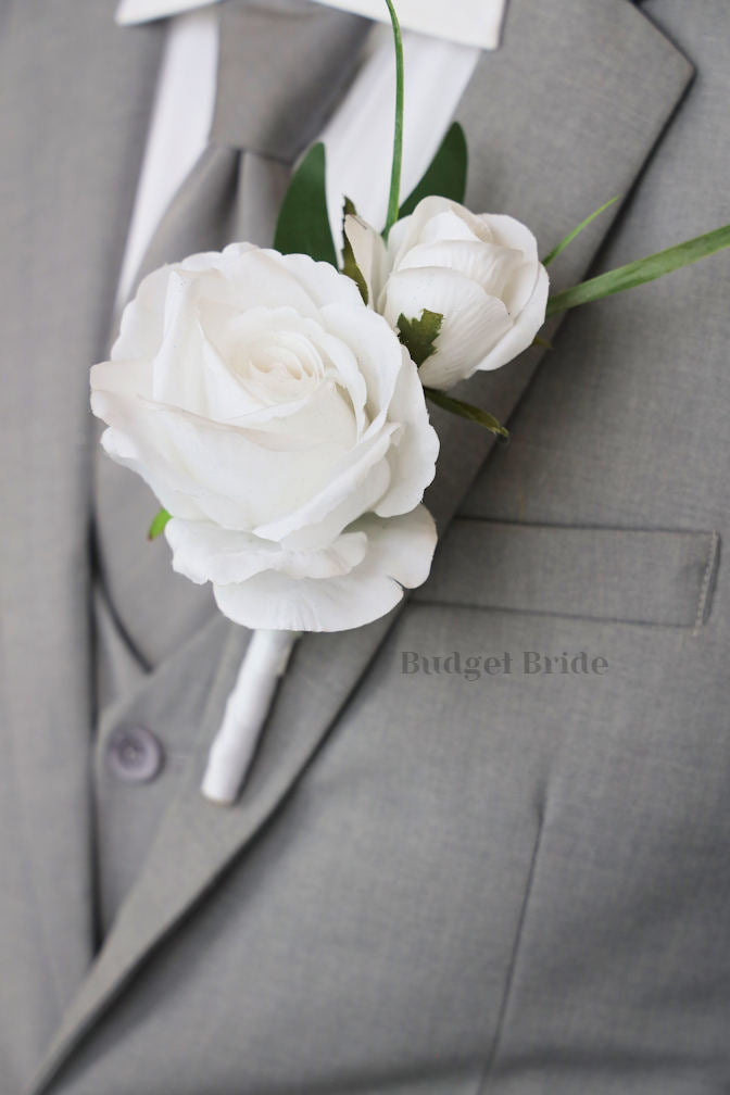 Silk Wedding Bouquet in all White - $65.00 | Jeremiah Collection