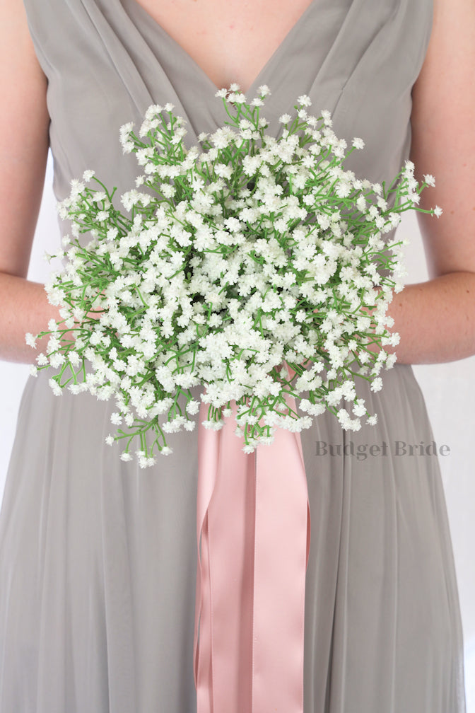 Silk Wedding Bouquet in Babies Breath - $39.50 | Tyson Collection
