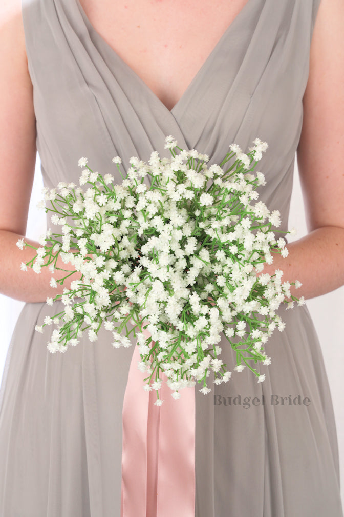 Silk Wedding Bouquet in Babies Breath - $39.50 | Tyson Collection
