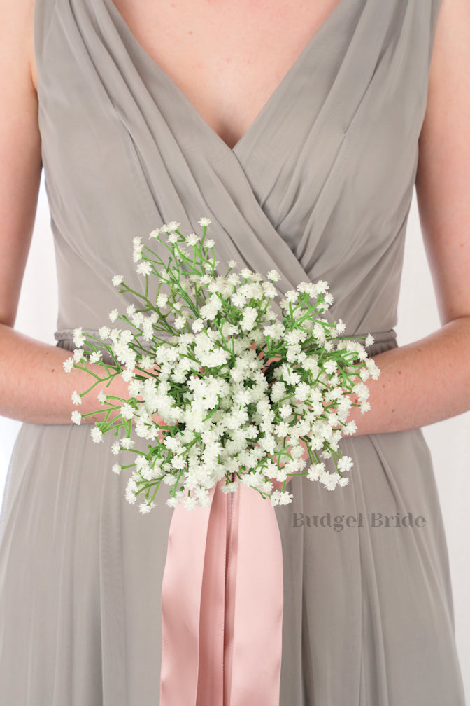 Silk Wedding Bouquet in Babies Breath - $39.50 | Tyson Collection