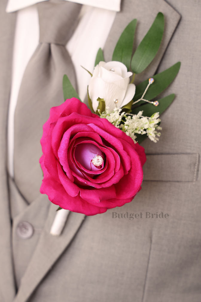 Silk Wedding Bouquet in Fucshia and Pink - $45.00 | Delilah Collection