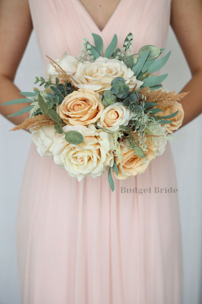 Silk Wedding Bouquet in Ivory and Cream - $170.00 | Joshua Collection