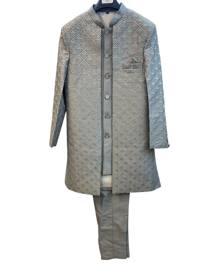 Silver Grey - Mens Double Layered Sherwani / Indo-Western - Fantastic Value - KCS6625 06TT26