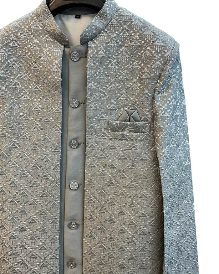 Silver Grey - Mens Double Layered Sherwani / Indo-Western - Fantastic Value - KCS6625 06TT26