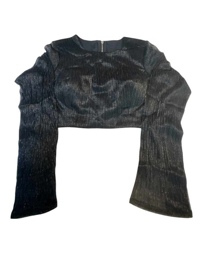 Size 42" / UK 16 - Black - Long Sleeve High Back Saree blouse with cups - UK Stock - Quick Delivery - RNK - N552A-KR