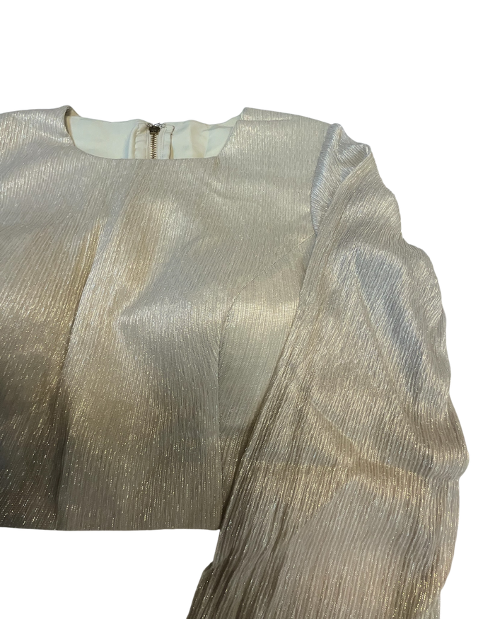 Size 42" / UK 16 - Champagne - Long Sleeve High Back Saree blouse with cups - UK Stock - Quick Delivery - RNK - N552A-KR
