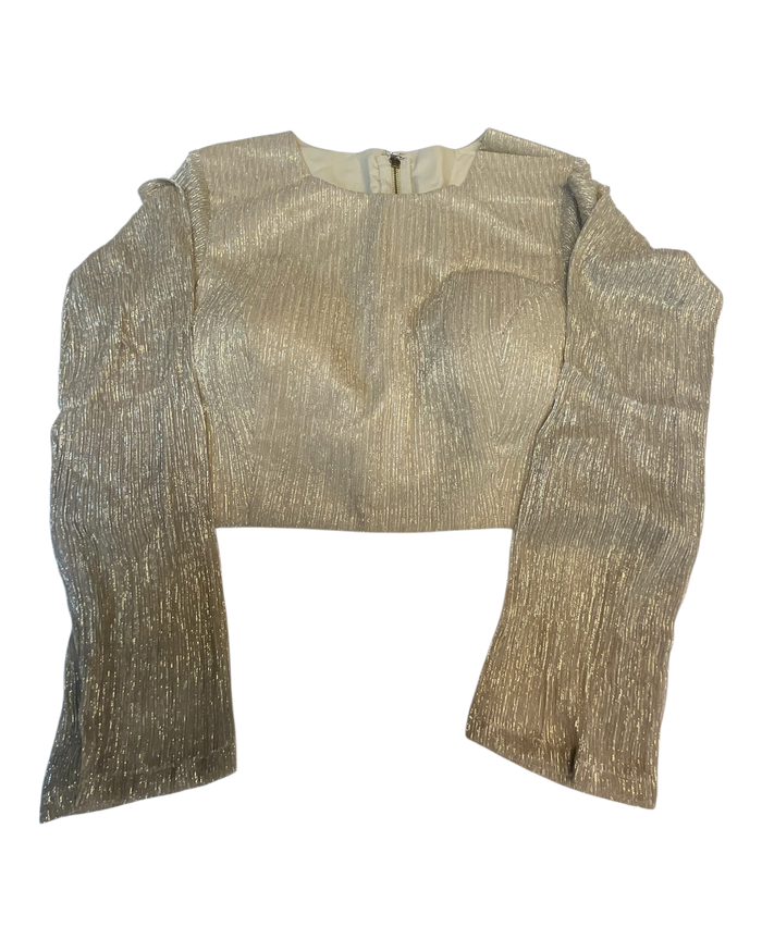 Size 42" / UK 16 - Gold - Long Sleeve High Back Saree blouse with cups - UK Stock - Quick Delivery - RNK - N552A-KR