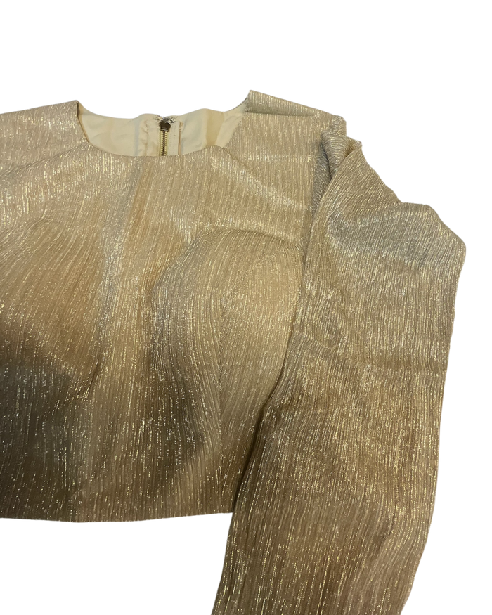 Size 42" / UK 16 - Gold - Long Sleeve High Back Saree blouse with cups - UK Stock - Quick Delivery - RNK - N552A-KR