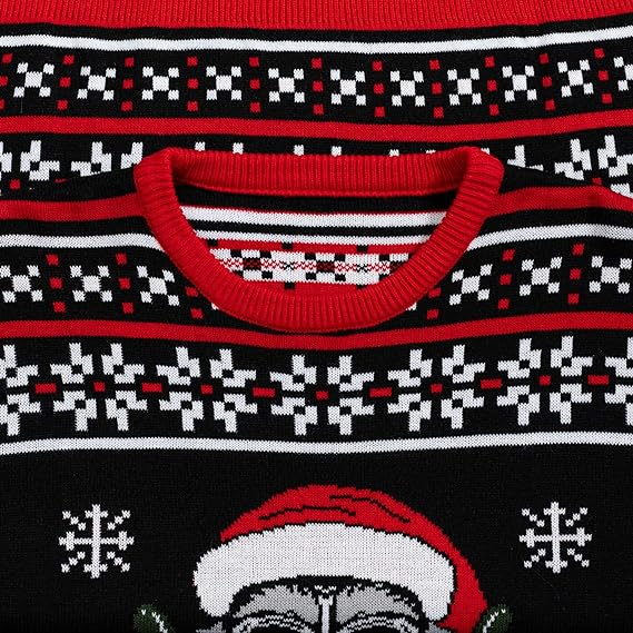 Skull Santa Claus Bones Lights Ugly Christmas Sweater