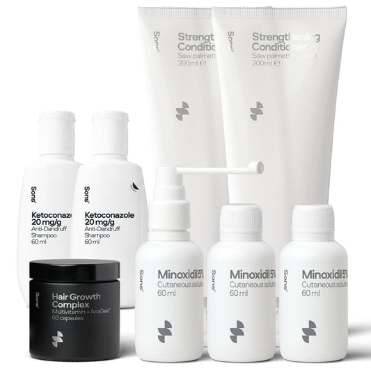 Sons Minodixil 3 Months, Ketoconazole 60ml x 2, Conditioner 200ml x 2 & Hair Growth Capsule