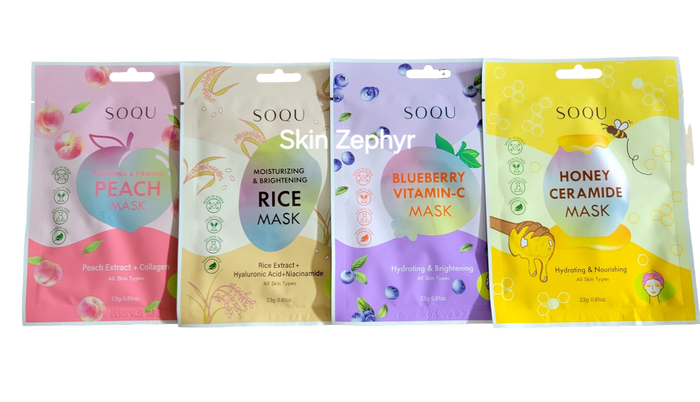 Soqu Fruity Blissful Glow Mask Set Variety Pack