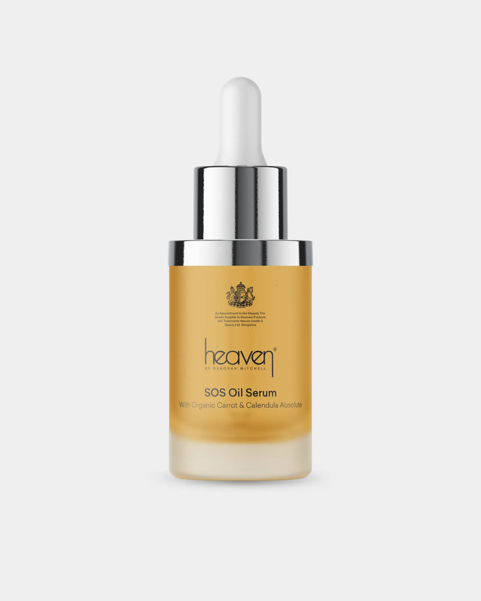 Heaven SOS Oil Serum bottle on a white background