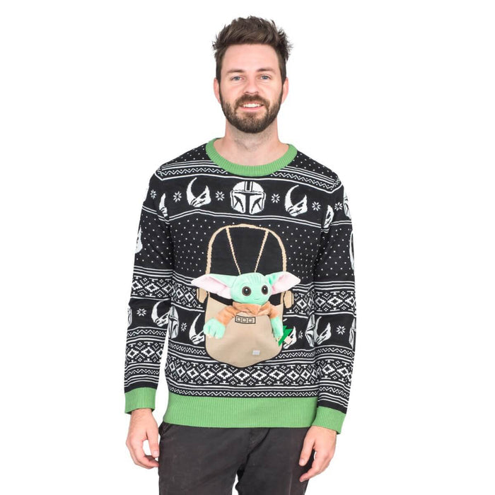 Star Wars Baby Yoda The Child Forces Trees Ugly Christmas Sweater-9