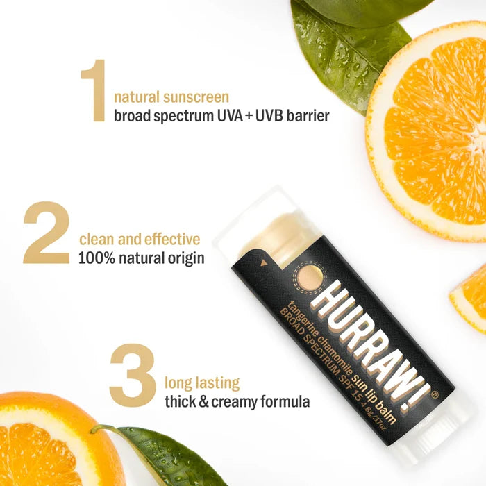 Hurraw! | Sun Lip Balm SPF15 – Tangerine Chamomile