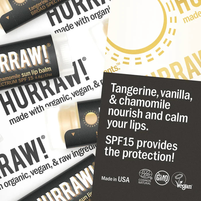 Hurraw! | Sun Lip Balm SPF15 – Tangerine Chamomile