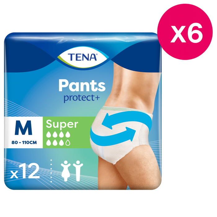 TENA Incontinence Pants Super Medium Size 12 Pack x6