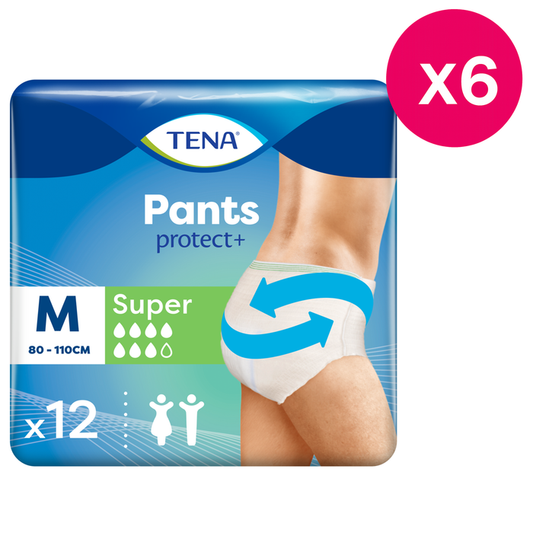 TENA Incontinence Pants Super Medium Size 12 Pack x6