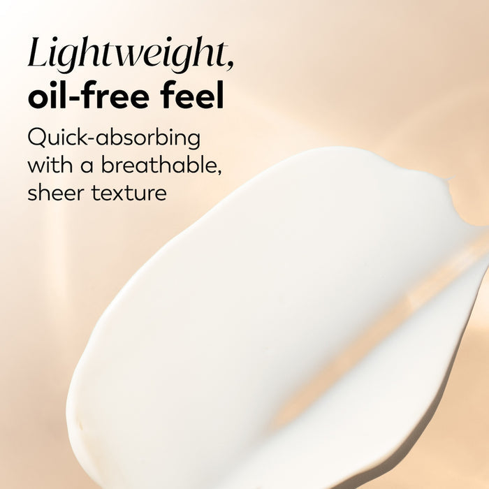 Total Effects Face Moisturizer Original texture swipe. Lightweight oil free feel. Quick absorbing with a breathable sheer texture