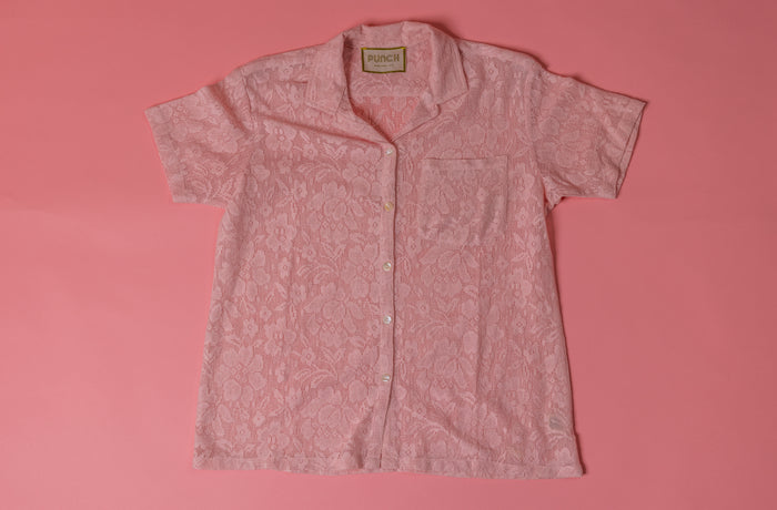 TROPICAL PUNCH Lace Button-Down