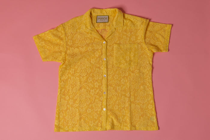 TROPICAL PUNCH Lace Button-Down