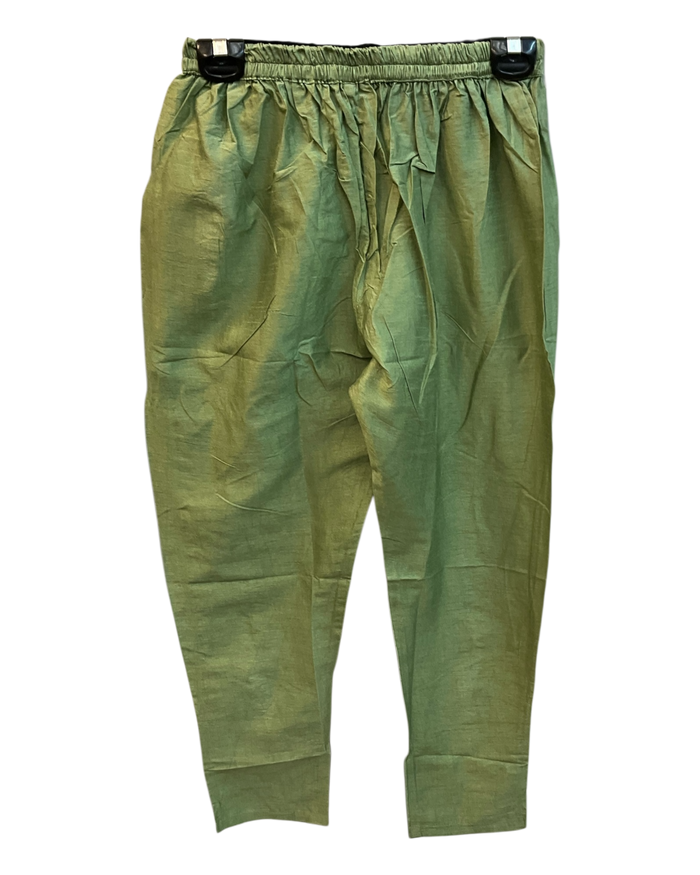 UK 14 / 40" - Sage Green - Silky Brocade Ladies Trousers Suit - Sangeet / Henna / Temple - OC42126 TY